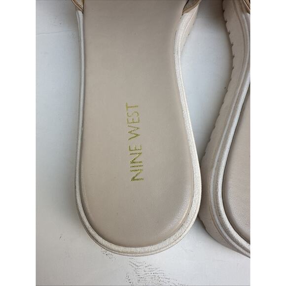 Nine West Womens Relly Open Toe Casual Slide Sandals Beige Size 9 NWB - Picture 6 of 10
